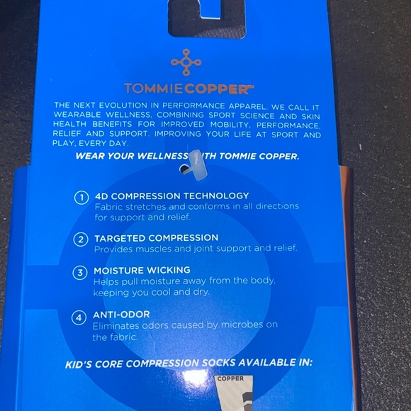 Tommie Copper Boys' Compression Socks - Navy and Charcoal - Picture 2 of 3